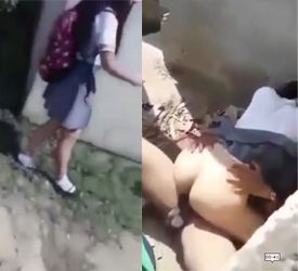 Amigos graban cogiendo a su compañera en casa abandonada