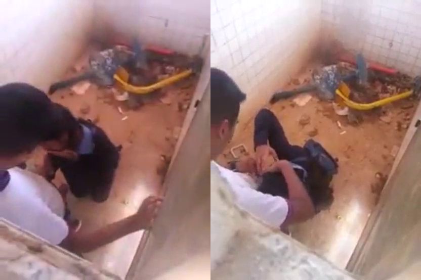 Venezolanos escondidos en el baño